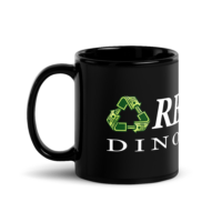 Alternative view of Recycle Dinosaurs Black Glossy Mug