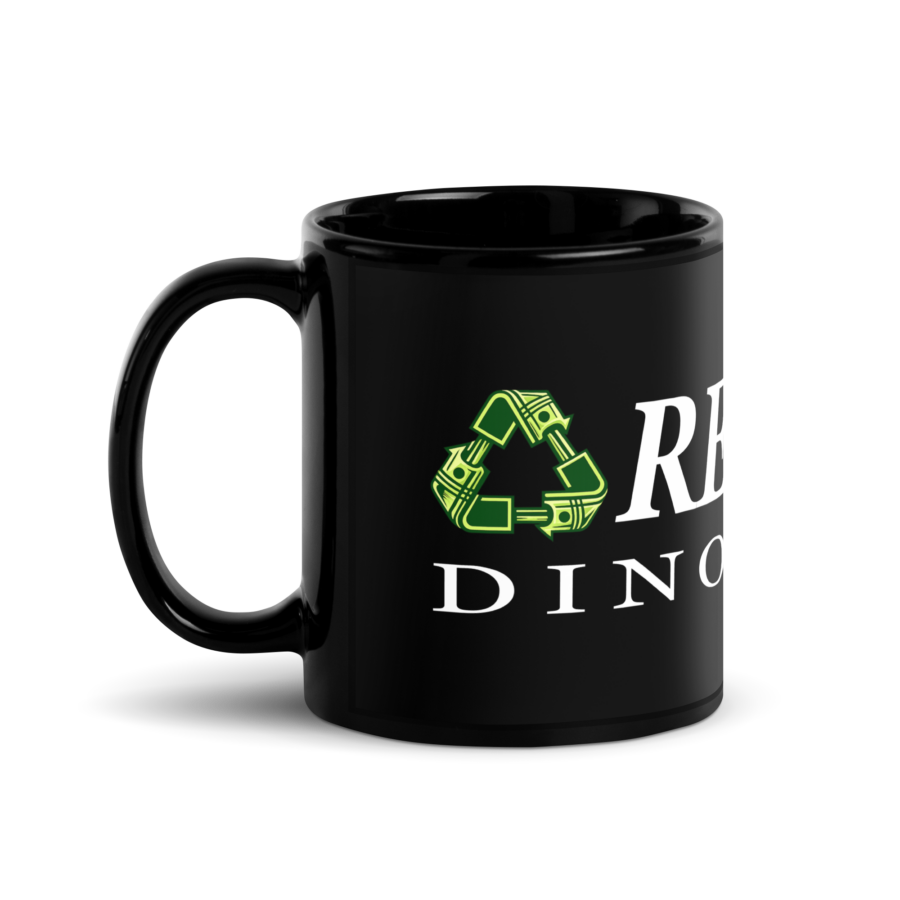Black Glossy Mug, 11 oz, handle on left view