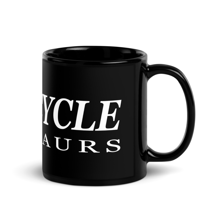 Black Glossy Mug, 11 oz, handle on right view