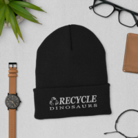 Recycle Dinosaurs Cuffed Beanie