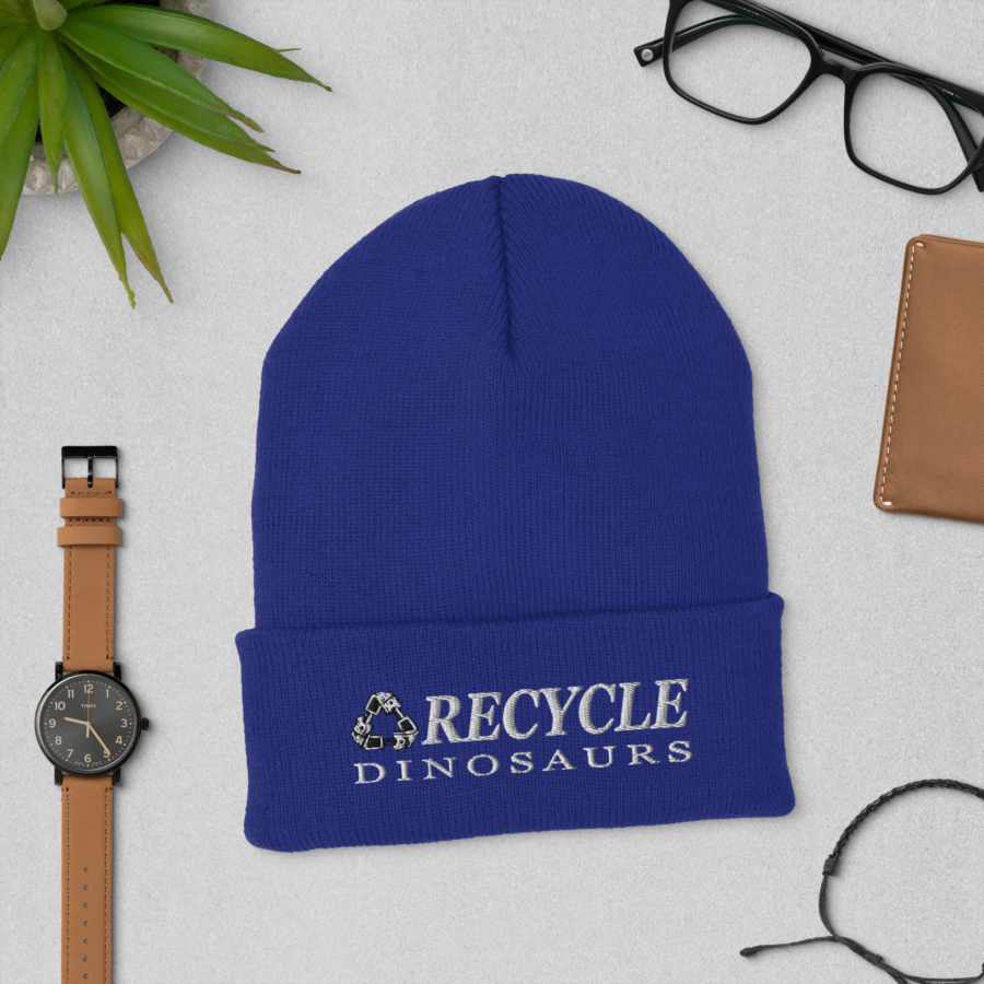 Cuffed Beanie in royal, front view
