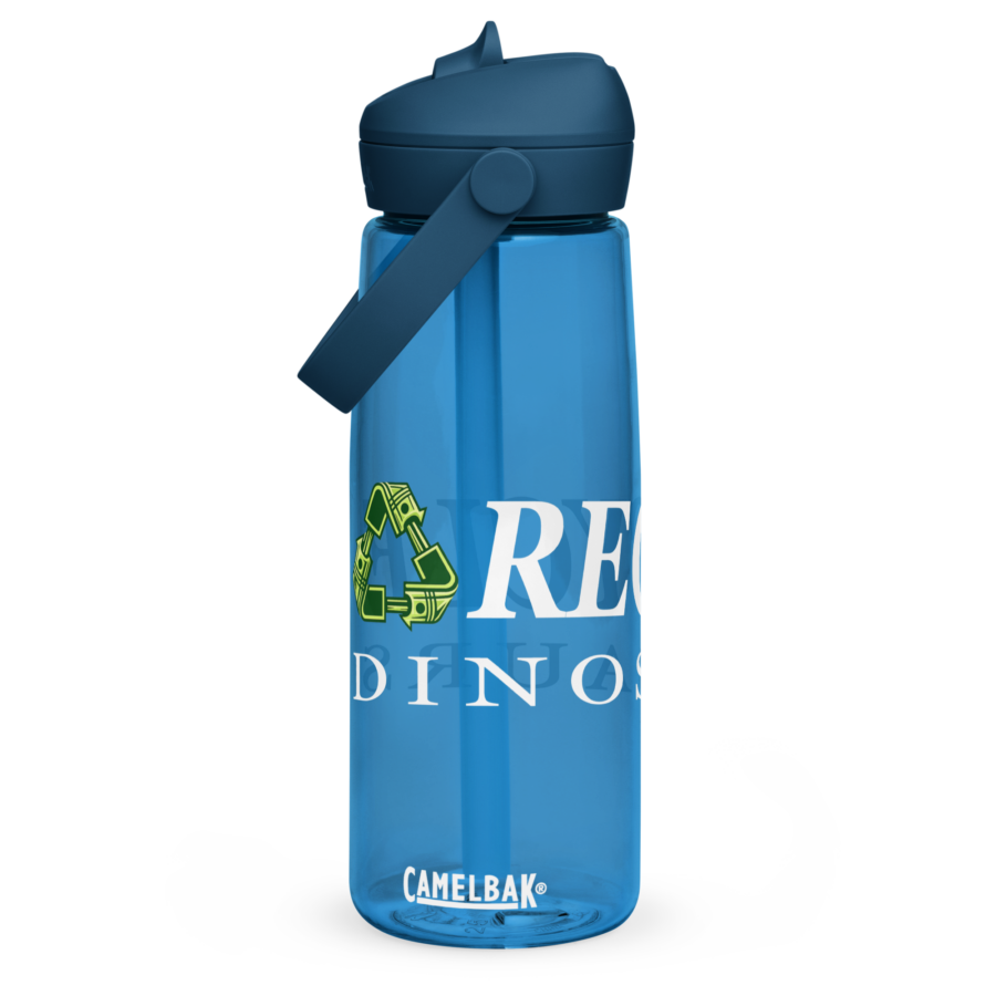 Flip Straw Water Bottle in oxford blue, front view