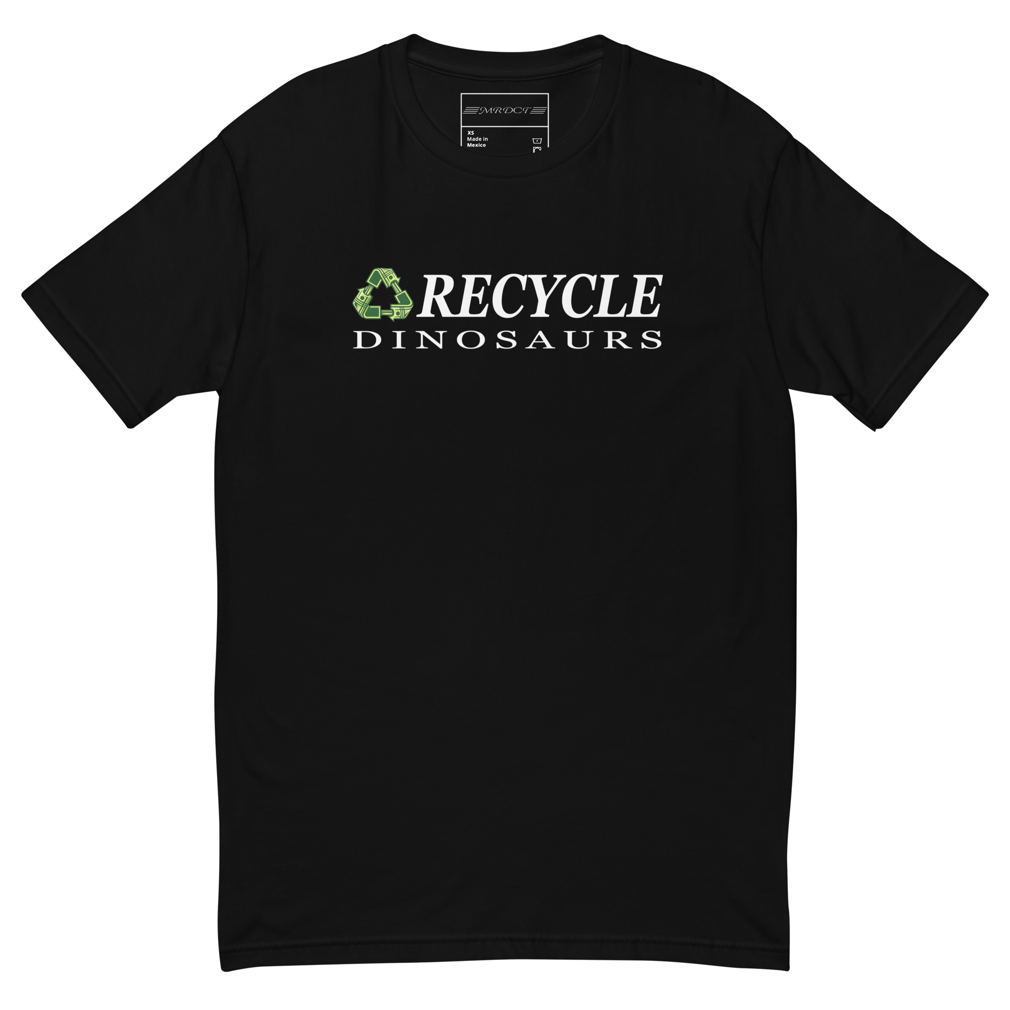 mens-fitted-t-shirt-black-front-69a0ae2c2835b.jpg Recycle Dinosaurs Short Sleeve T-shirt
