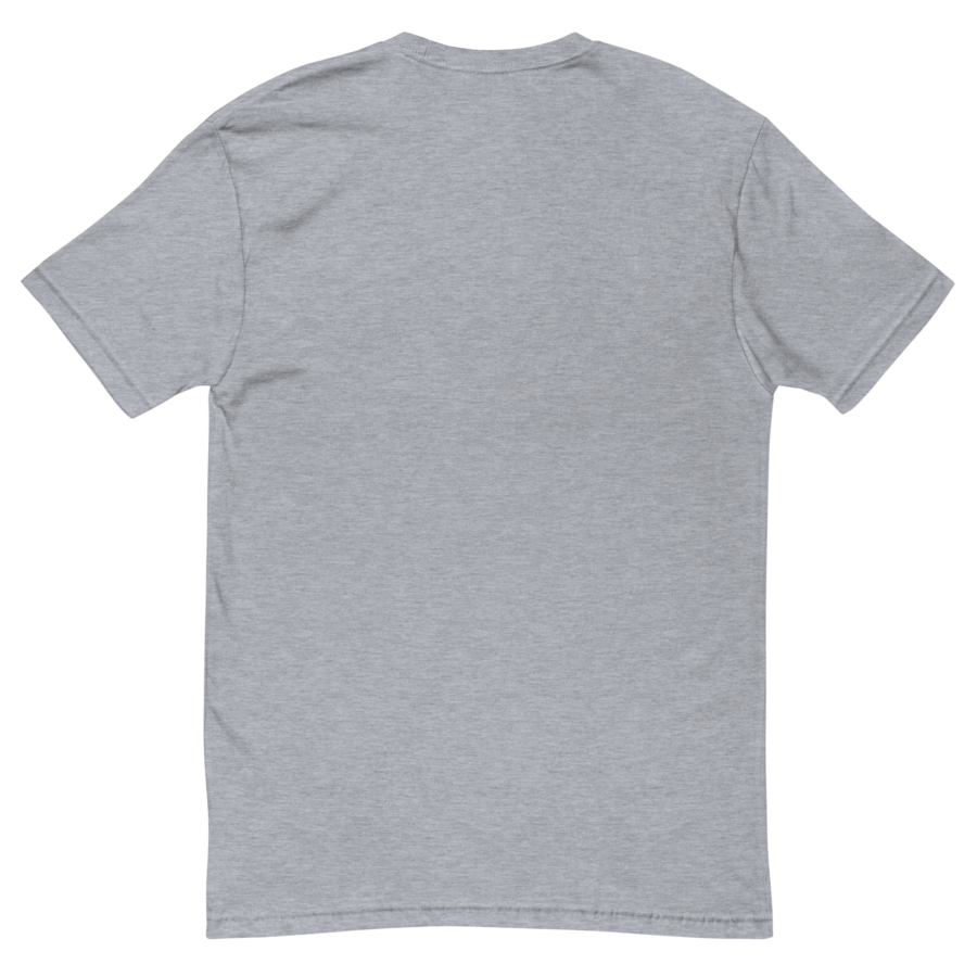Men's Fitted T-Shirt in heather grey, back view