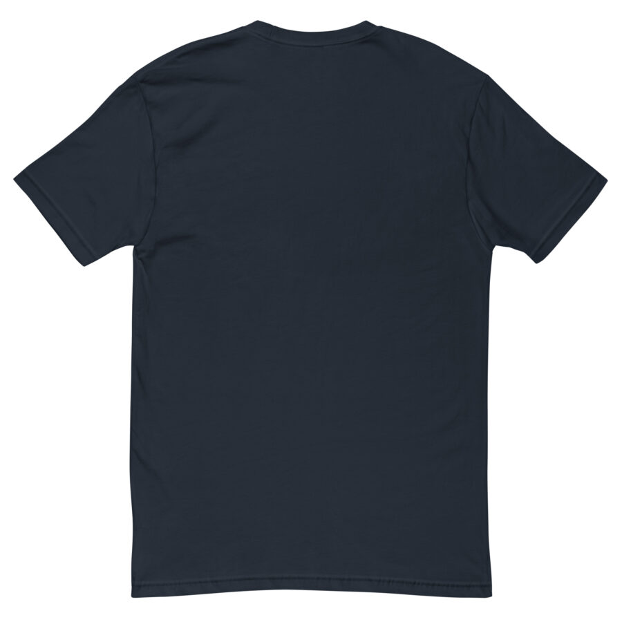 Men's Fitted T-Shirt in midnight navy, back view