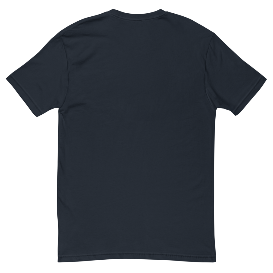 Men's Fitted T-Shirt in midnight navy, back view