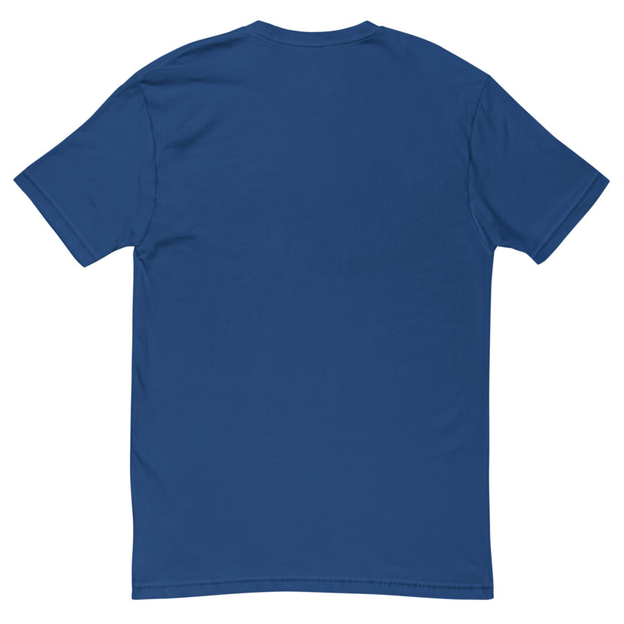 Men's Fitted T-Shirt in royal blue, back view