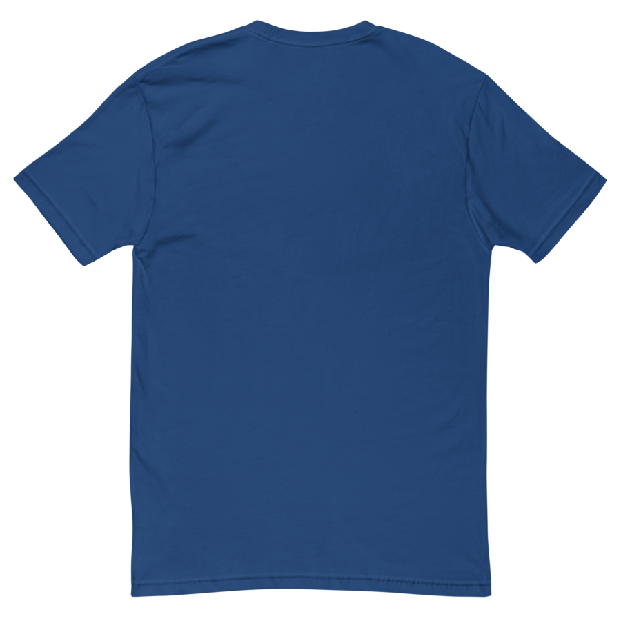 Men's Fitted T-Shirt in royal blue, back view