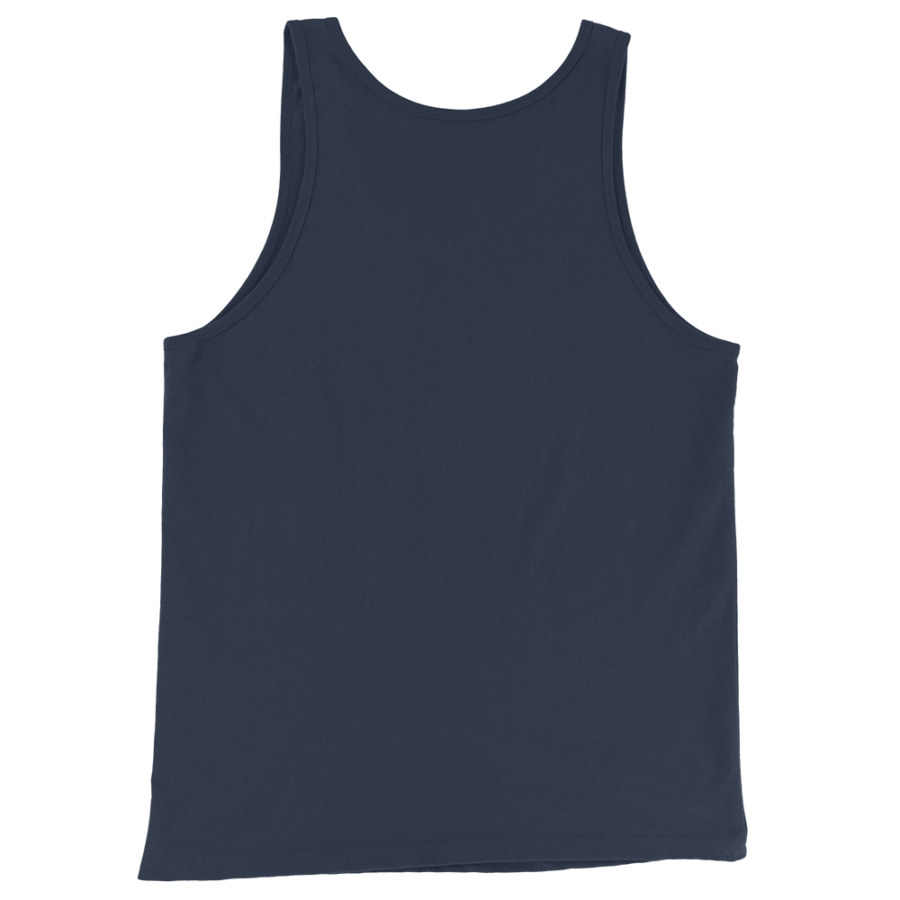 Men's Staple Tank Top in navy, back view