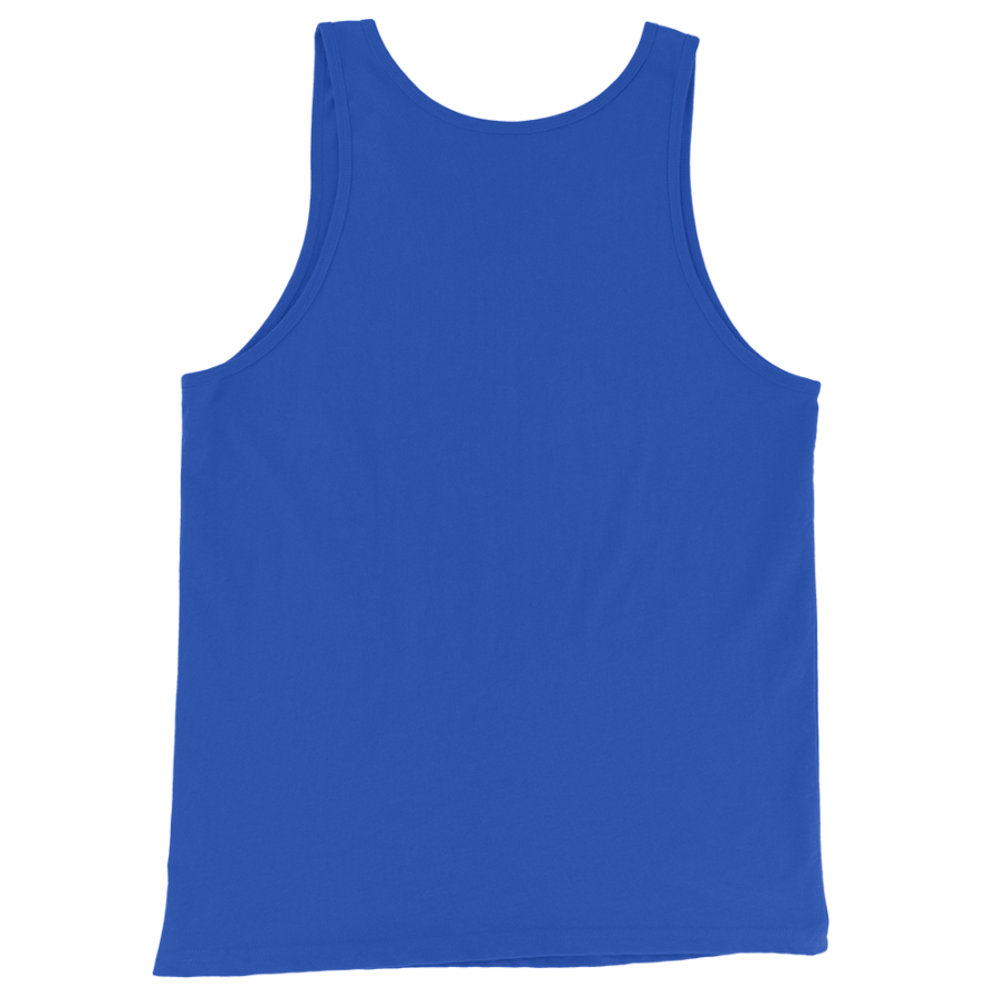 Men's Staple Tank Top in true royal, back view