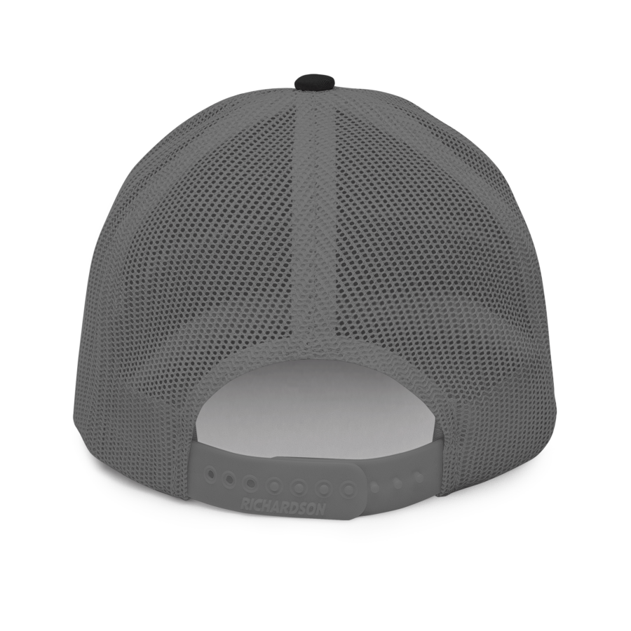 Snapback Trucker Cap in black/charcoal, back view