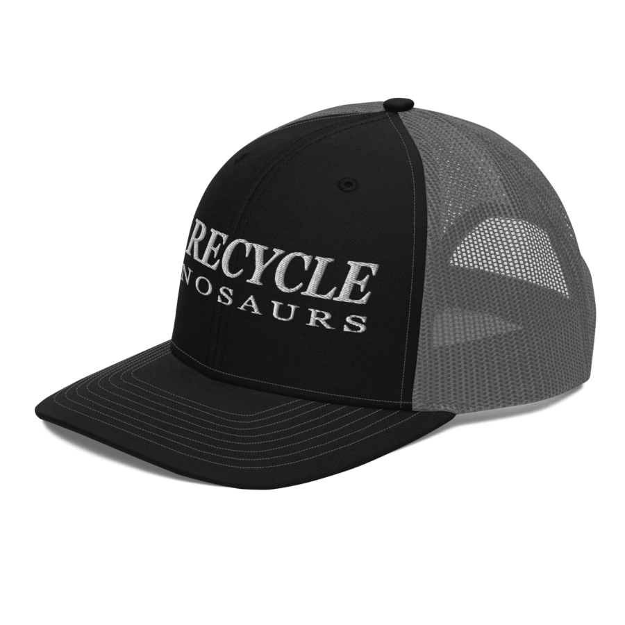 Snapback Trucker Cap in black/charcoal, left front (3/4) view