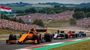 McLaren 2026 Formula 1 cars racing at the Hungarian Grand Prix