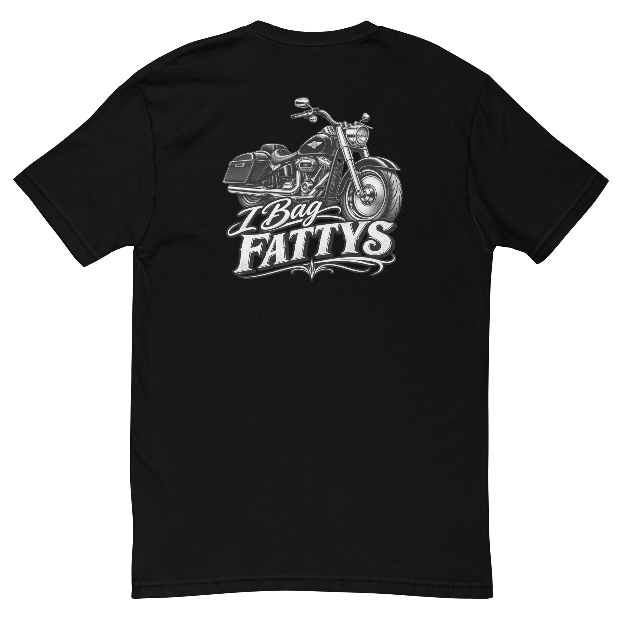 I Bag Fattys – Short Sleeve T-shirt in black, back view