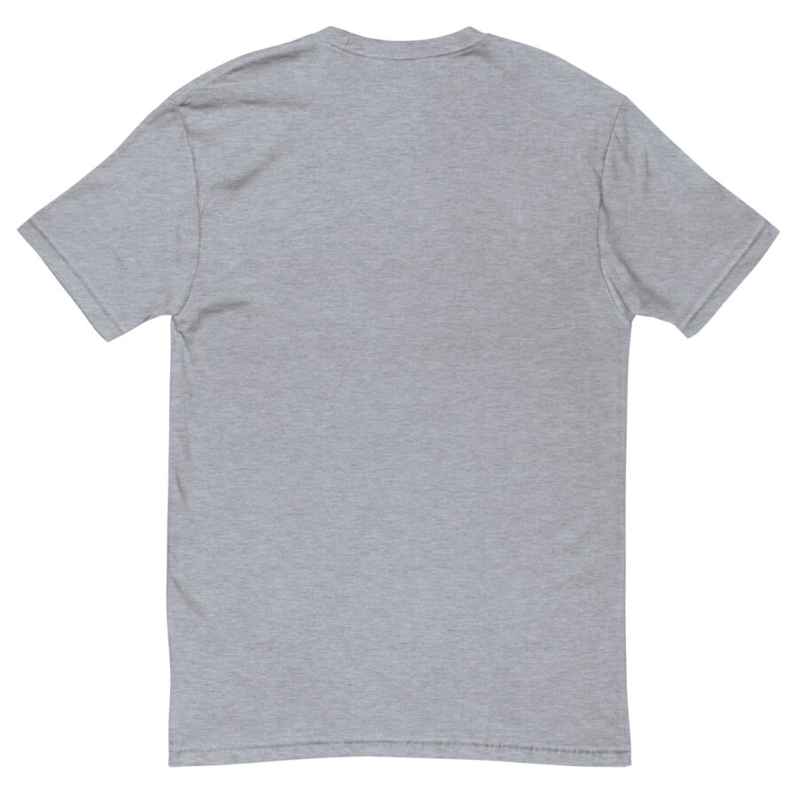 Suck Squish Bang Blow T-Shirt in heather grey, back view