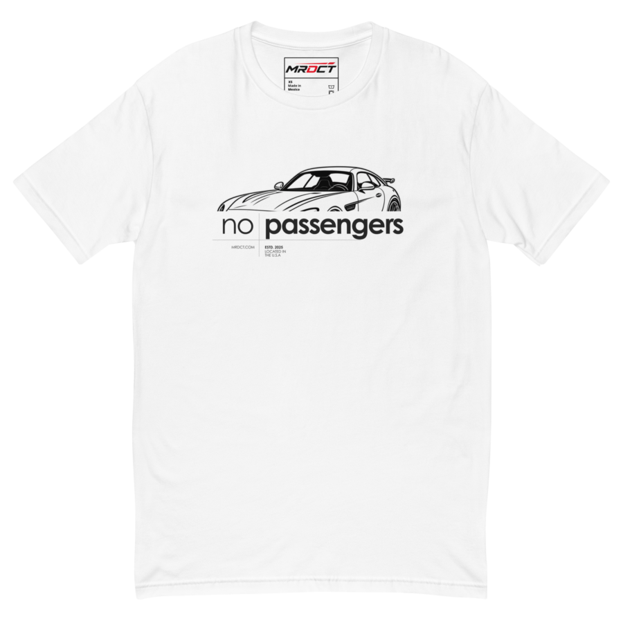 No Passengers T-Shirt in white with motorsport graphic