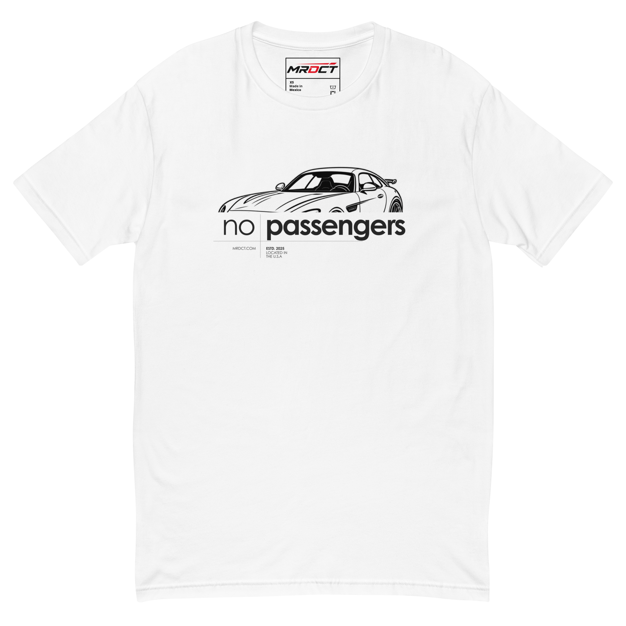 No Passengers T-Shirt in white with motorsport graphic