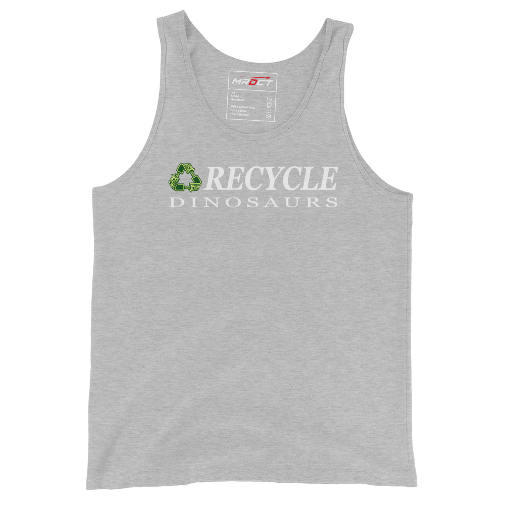 Recycle Dinosaurs Tank Top, front view