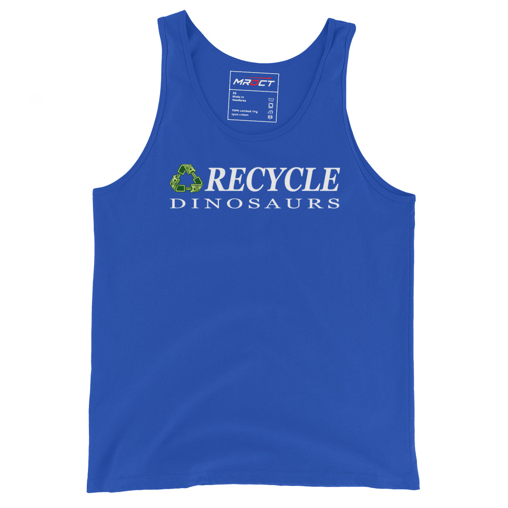Recycle Dinosaurs Tank Top, front view