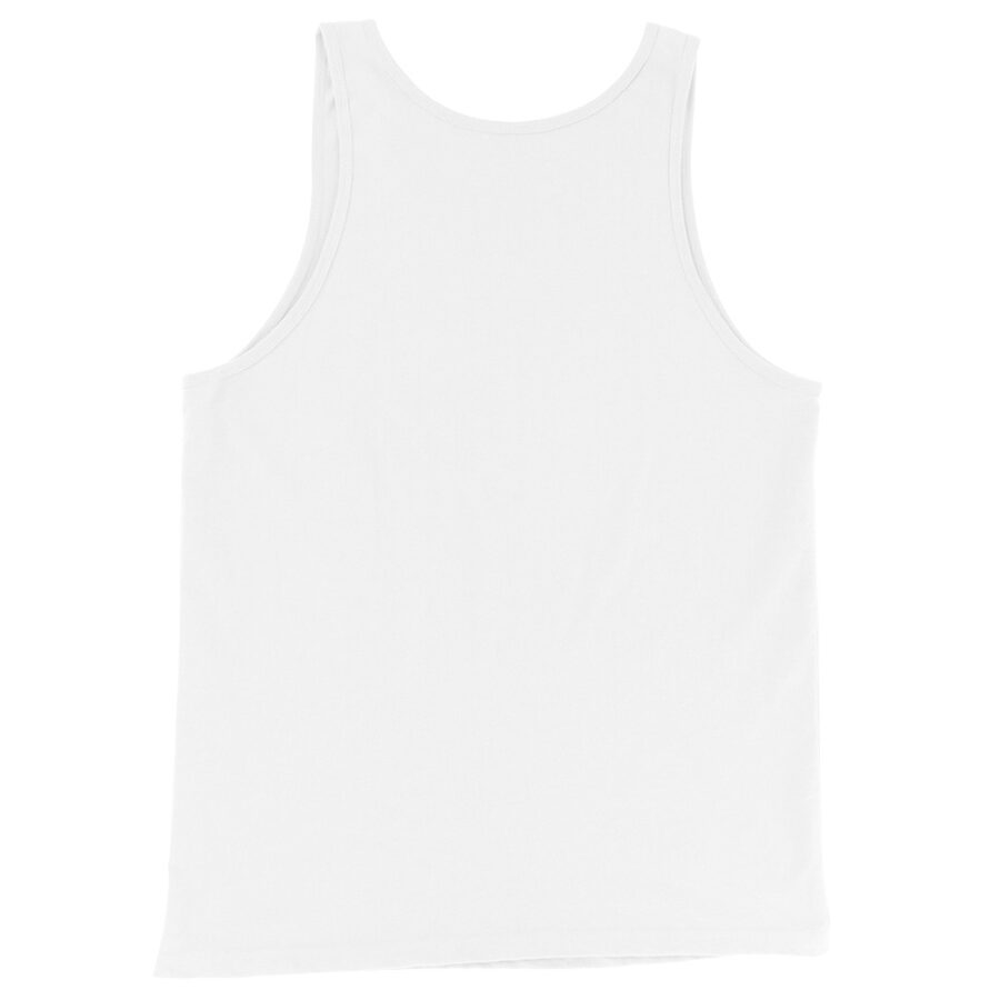 Speed Is the Answer Tank Top in white, back view