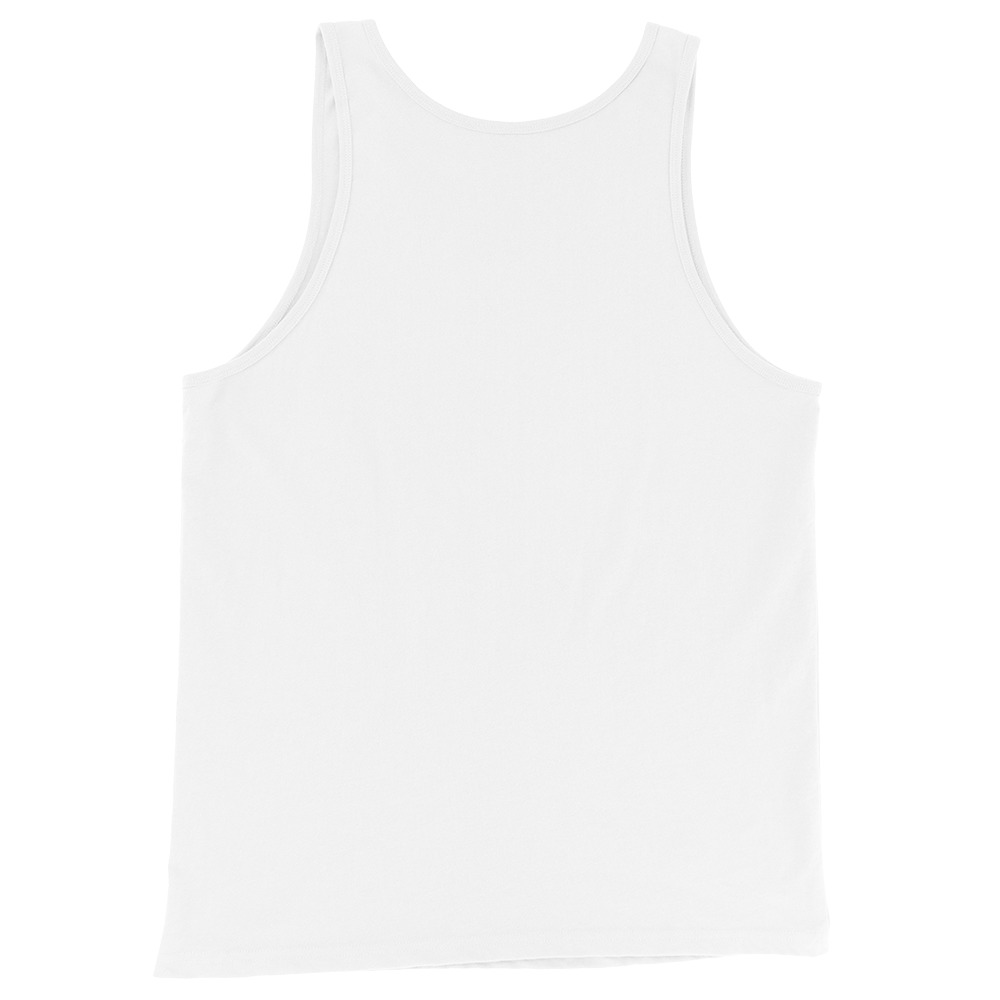 Speed Is the Answer Tank Top in white, back view