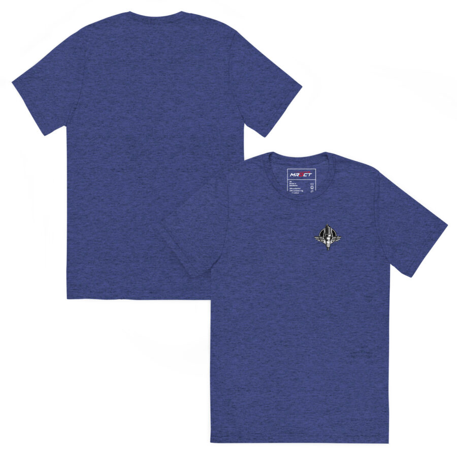 Spark Plug T-Shirt in navy, back view