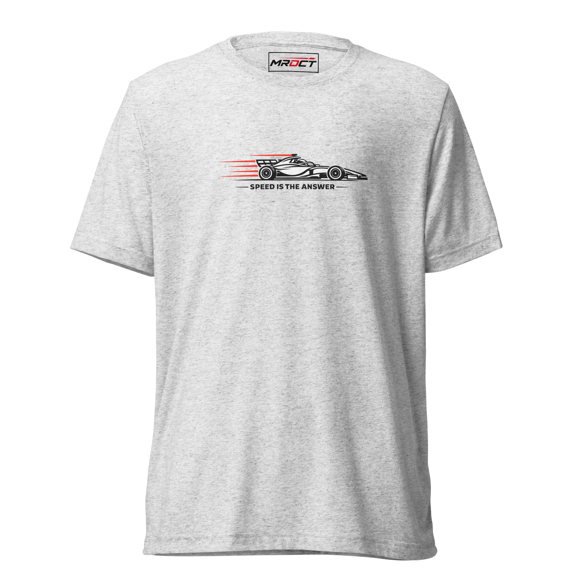 Speed Is the Answer T-Shirt in white, front view