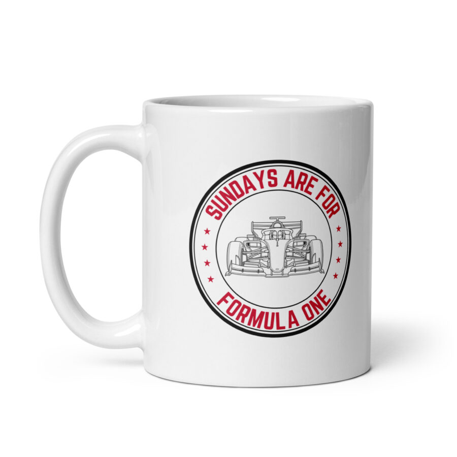 Sundays Are for F1 Mug – Formula Racing Coffee Cup - Image 2