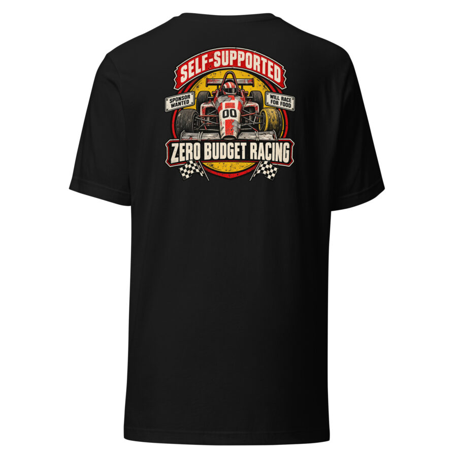 Self-Supported Racing T-Shirt – Zero Budget Graphic Tee - Image 6