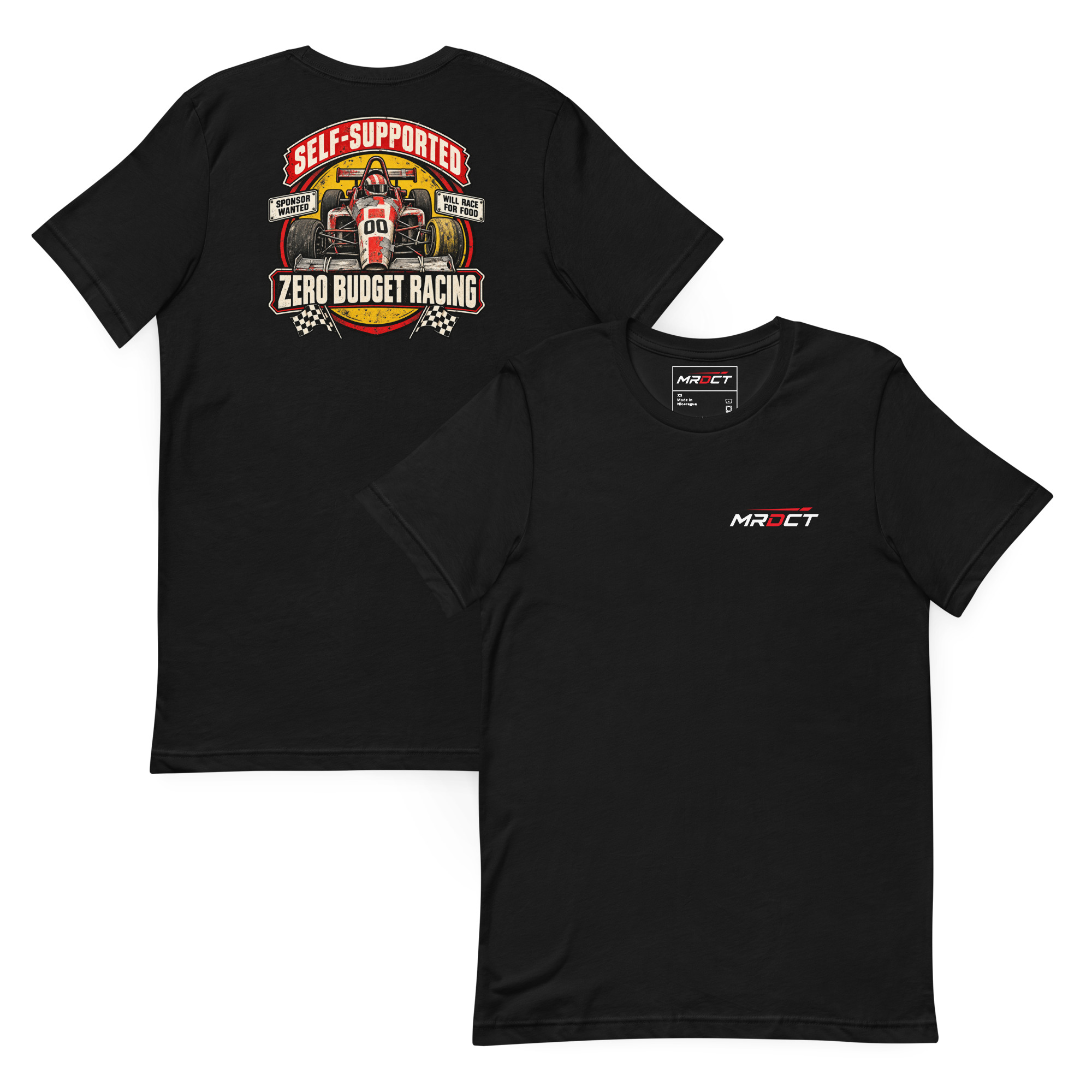 Self-Supported Racing T-Shirt – Zero Budget Graphic Tee - Image 3