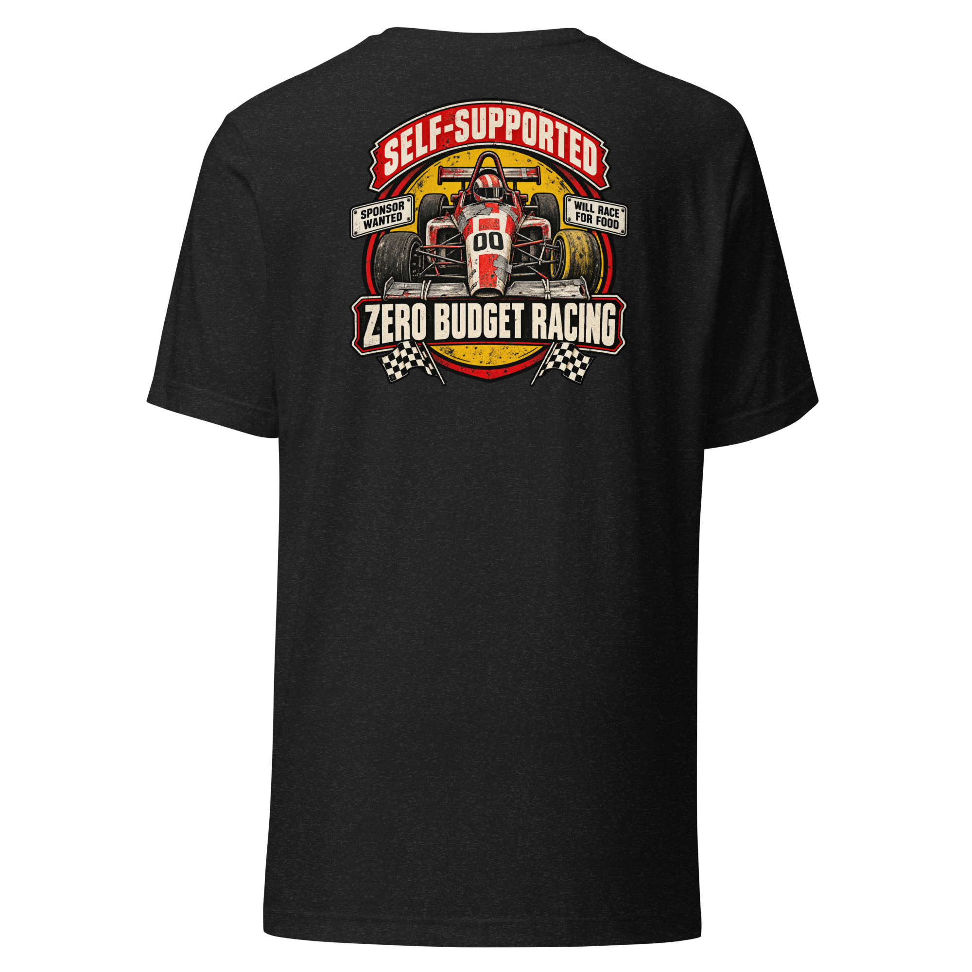 Self-Supported Racing T-Shirt – Zero Budget Graphic Tee - Image 5