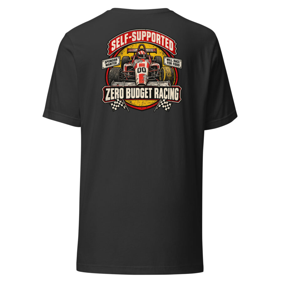 Self-Supported Racing T-Shirt – Zero Budget Graphic Tee - Image 12