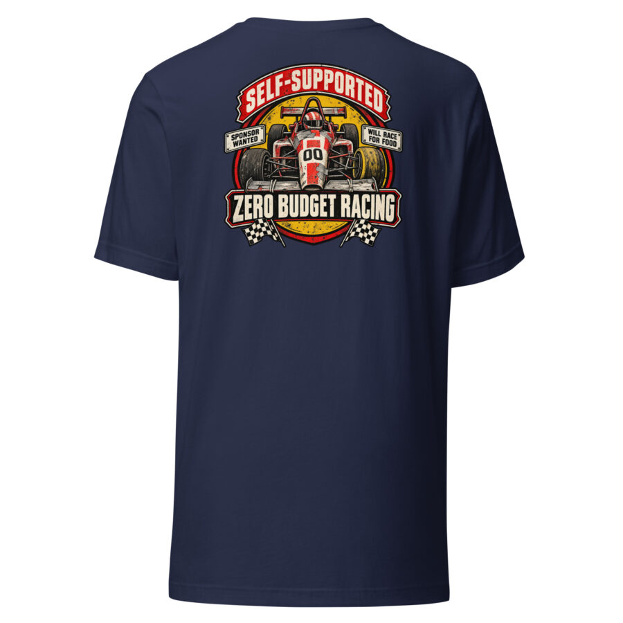 Self-Supported Racing T-Shirt – Zero Budget Graphic Tee - Image 9